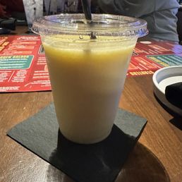 Virgin Pina Colada in a kiddie cup...why they do me like this, lol? Virgin Pina Colada in a kiddie cup...why they do me like this, lol?