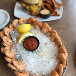 Finn's Fish House - Peel & Eat Shrimp / Cod Burger