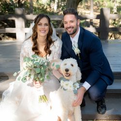 Groom, Bride & Dog Portrait