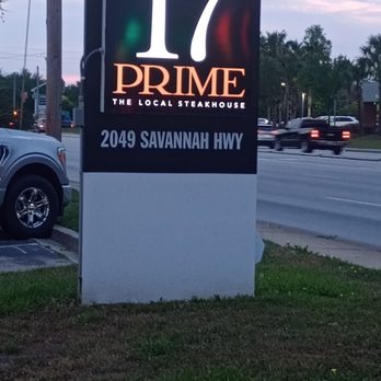 17 Prime Steakhouse - When you see this sign, you're in the right place for some yummy steaks, chops and chargrilled meats - Steakhouses Near Me - Charleston, South Carolina 17 Prime Steakhouse - When you see this sign, you're in the right place for some yummy steaks, chops and chargrilled meats - Steakhouses Near Me - Charleston, South Carolina