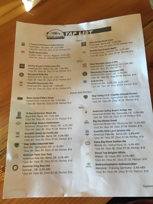 Menu photo 7 Pour House Grill Bend, OR