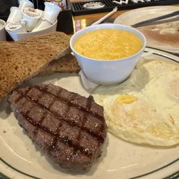 Steak and eggs cooked perfectly Steak and eggs cooked perfectly