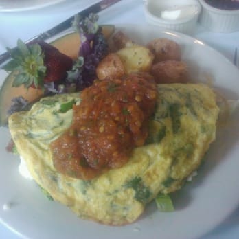 Julienne - Green Omelette with Asparagus, Broccoli, Spinach, Scallions, Chives and Feta topped with Avocado - New American Near Me - San Marino, California Julienne - Green Omelette with Asparagus, Broccoli, Spinach, Scallions, Chives and Feta topped with Avocado - New American Near Me - San Marino, California