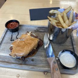 Half eaten Bacon Cheeseburger.  (Sorry, I forgot to take a photo before digging in.)