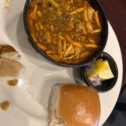 Have no clue but it was waaaay too spicy to eat when I asked for low on the spicy heat