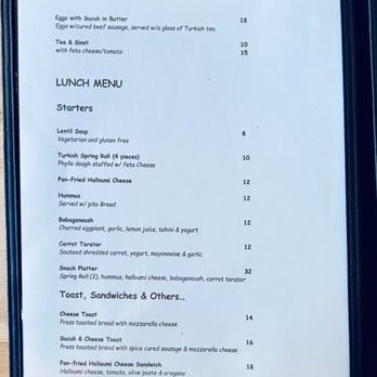 Nilufer’s Home Kitchen - 10/5/25 - menu - Turkish Near Me - Beacon, New York