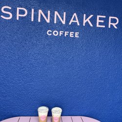 Spinnaker Coffee - Iced honey lavender latte w/caramel cold foam & iced caramel macchiato w/vanilla cold foam.