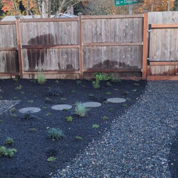 Dreams Come True Landscape - The garden area with stepping stones to bench - Fences & Gates Near Me Dreams Come True Landscape - The garden area with stepping stones to bench - Fences & Gates Near Me