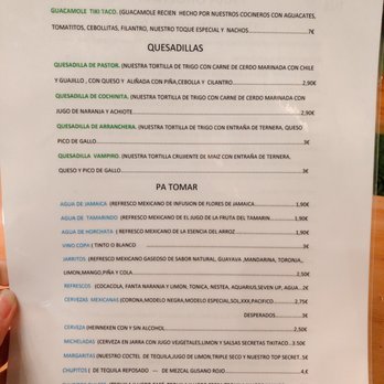 Tiki Taco - Appetizer menu - Mexican Near Me - Madrid, M
