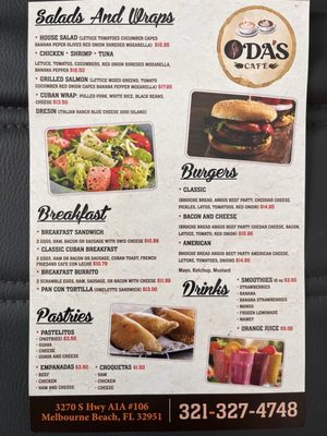Menu photo 2 Oda’s Cafe Melbourne Beach, FL Menu photo 2 Oda’s Cafe Melbourne Beach, FL