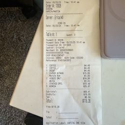 They force you to pay 18% for GRATUITY. We were 3 people. And automatically she took her tip.