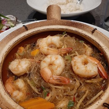 Mango Thai Cuisine - Shrimp in glass noodle hot bowl. Lots of shrimp! - Thai Near Me - Plano, Texas Mango Thai Cuisine - Shrimp in glass noodle hot bowl. Lots of shrimp! - Thai Near Me - Plano, Texas