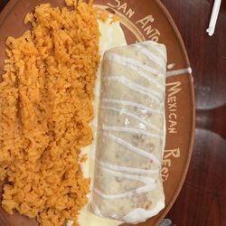 San Antonio Mexican Restaurant - Queso covered pork burrito