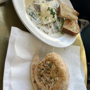 Tatte Bakery & Cafe | Fenway - Roasted Cauliflower Sandwich (bottom) and Roasted Mushroom, Spinach, & Potato Bowl (top) - Bakeries Near Me - Boston, Massachusetts Tatte Bakery & Cafe | Fenway - Roasted Cauliflower Sandwich (bottom) and Roasted Mushroom, Spinach, & Potato Bowl (top) - Bakeries Near Me - Boston, Massachusetts