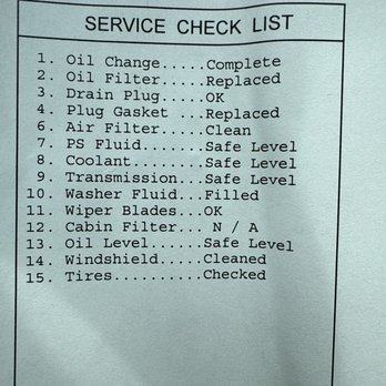Take 5 Oil Change - Service Checklist - Oil Change Stations Near Me - Elk Grove, California Take 5 Oil Change - Service Checklist - Oil Change Stations Near Me - Elk Grove, California