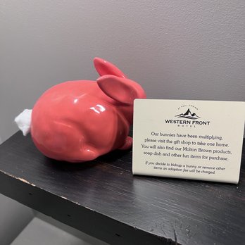 Western Front Hotel - Cute bunny cotton ball holder that can be purchased from the gift shop. - Hotels Near Me - Saint Paul, Virginia Western Front Hotel - Cute bunny cotton ball holder that can be purchased from the gift shop. - Hotels Near Me - Saint Paul, Virginia