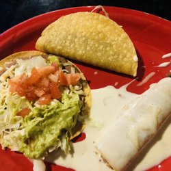 La Fiesta Mexican Restaurant - Combination dinner number 2 with taco, enchilada and chalupa