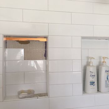 Absolute Tile & Natural Stones - Master shower niche and floor had to be redone. - Tiling Near Me - Bakersfield, California Absolute Tile & Natural Stones - Master shower niche and floor had to be redone. - Tiling Near Me - Bakersfield, California