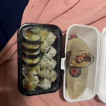 Kazu Sushi Burrito - 3 meat Sushi Burrito and 2 piece sushi roll for $11.00 - Sushi Bars Near Me - Jacksonville, Florida Kazu Sushi Burrito - 3 meat Sushi Burrito and 2 piece sushi roll for $11.00 - Sushi Bars Near Me - Jacksonville, Florida