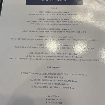 Mash Tun - Dinner menu - Pubs Near Me - Aberlour, MRY