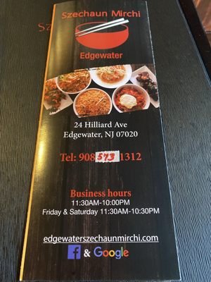 Menu photo 2 Szechaun Mirchi Edgewater, NJ