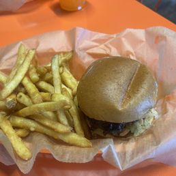 Olive burger amazing!!! Brussels spouts fantastic too.
