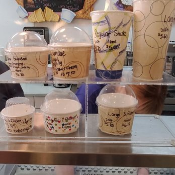 Ice Cream Charlies - Sizes and prices. - Desserts Near Me - Rutherford, New Jersey