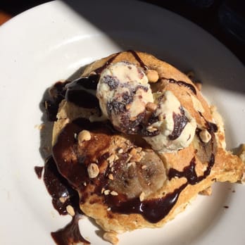 The Fat Goose Cafe & Bakery - Banana pancake with chocolate hazelnut sauce and vanilla ice cream - Restaurants Near Me - Killcare, NSW The Fat Goose Cafe & Bakery - Banana pancake with chocolate hazelnut sauce and vanilla ice cream - Restaurants Near Me - Killcare, NSW
