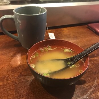 Kimono Steak &Sushi Bar - Miso soup and hot water from the tap green tea, didn't even steam. - Sushi Bars Near Me - Lawton, Oklahoma