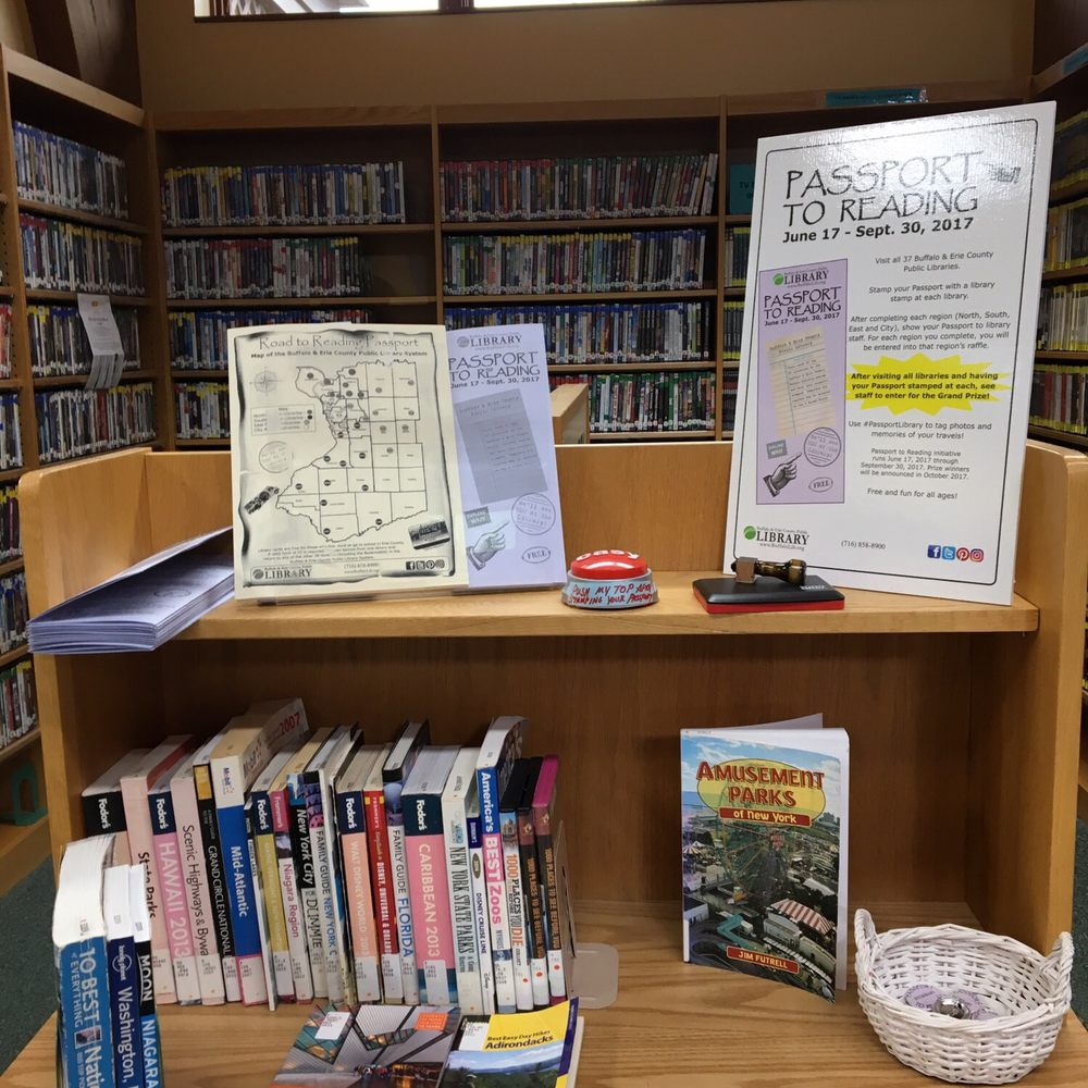 Eden Library - Passport stamp station, with travel books! - Libraries Near Me - Eden, New York