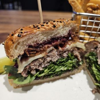 Yard House - Close-up of the Kurobuta Pork Burger - New American Near Me - San Jose, California Yard House - Close-up of the Kurobuta Pork Burger - New American Near Me - San Jose, California