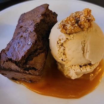 Milas Restaurant & Bar - Dark Chocolate Tahini Cake w/ coffee ice cream. - Cocktail Bars Near Me - Schenectady, New York