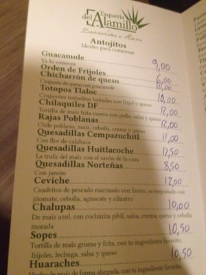 Menu photo 3 La Taqueria del Alamillo Madrid, M