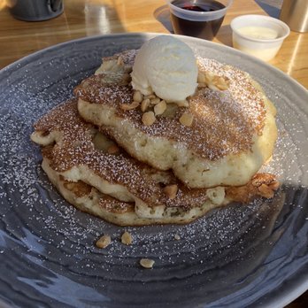 Duke's La Jolla - Banana pancakes. Sorry for the bad lighting! - New American Near Me - La Jolla, California Duke's La Jolla - Banana pancakes. Sorry for the bad lighting! - New American Near Me - La Jolla, California