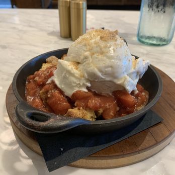 The Brasserie - Peach cobbler at The Brasserie. - Salad Near Me - Waco, Texas The Brasserie - Peach cobbler at The Brasserie. - Salad Near Me - Waco, Texas