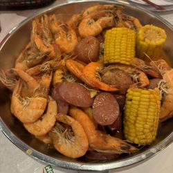 Surfing Crab - Shrimp boil Only pic I have lmao... I just can't wait to dig in most of the time.