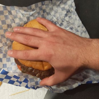 Grandpa's Burger Haven - My hand for comparison - Burgers Near Me - Denver, Colorado Grandpa's Burger Haven - My hand for comparison - Burgers Near Me - Denver, Colorado