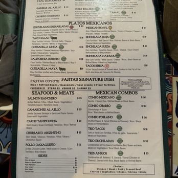 Coyote Flaco - May 2024 menu - Mexican Near Me - Hudson, New York
