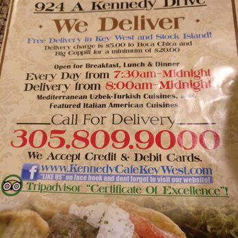 Kennedy Cafe - They also deliver in the nearby areas which is very convenient - Mediterranean Near Me - Key West, Florida