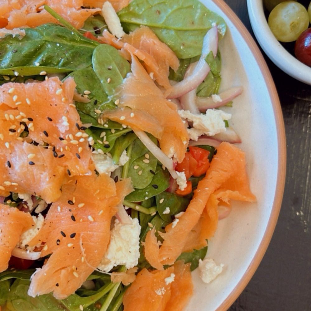 Evergreen Breakfast - House Salad w/ Salmon - Breakfast & Brunch Near Me - San Jose, California Evergreen Breakfast - House Salad w/ Salmon - Breakfast & Brunch Near Me - San Jose, California