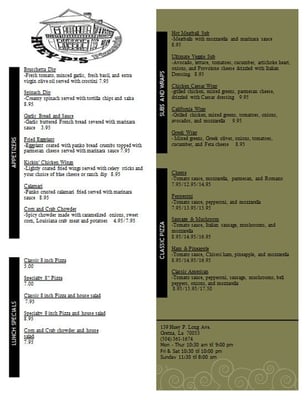 Menu photo 4 Huey P's Pizzeria Gretna, LA