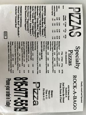 Menu photo 1 Rock A Bago Rockford, IL Menu photo 1 Rock A Bago Rockford, IL