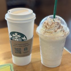 Starbucks - Hot chocolate and vanilla bean frappe-chino