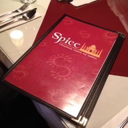 Spice Indian Cuisine - Nice menu