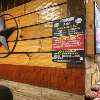 Cook Out - a sign on the wall of a restaurant - Fast Food Near Me - Manning, South Carolina