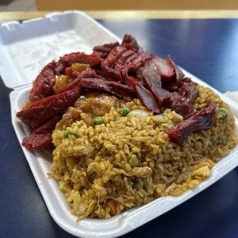 Wok Express - Combo B: Orange Chicken, BBQ Pork, and Fried Rice. They do it better here than at other spots in the area. - Chinese Near Me - La Puente, California Wok Express - Combo B: Orange Chicken, BBQ Pork, and Fried Rice. They do it better here than at other spots in the area. - Chinese Near Me - La Puente, California