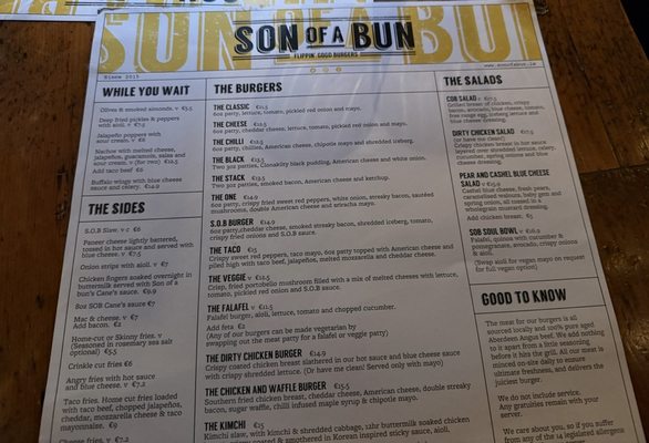 Menu photo 2 Son of a Bun Cork, CO Menu photo 2 Son of a Bun Cork, CO