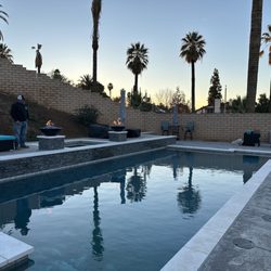 Sunsational Pools and Spas - Day the fire glass was added to the fire bowls and fire pit