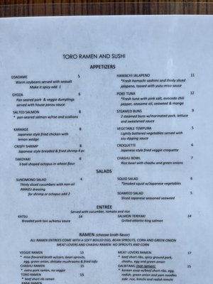 Menu photo 8 Toro Ramen and Sushi Bluffdale, UT Menu photo 8 Toro Ramen and Sushi Bluffdale, UT