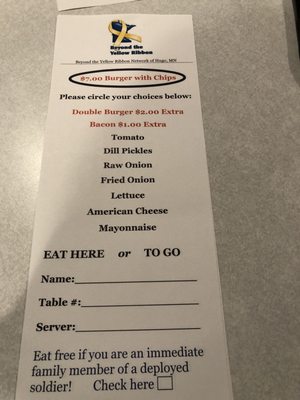 Menu photo 2 American Legion Post 620 Hugo, MN